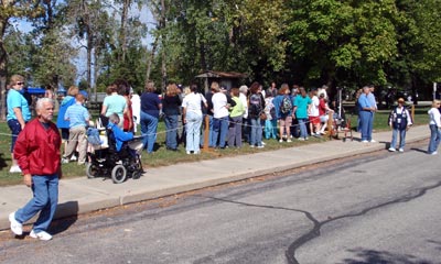 In line for the Rocket Car at Euclid Beach Park