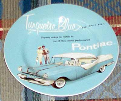 Pontiac 1955 plate Turquoise Blue