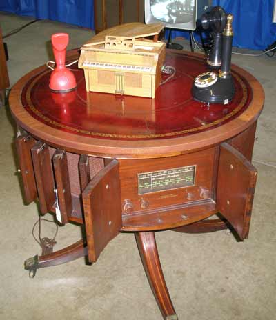 Brunswick round stereo chest old record player