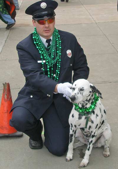 Fireman with a dalmatian