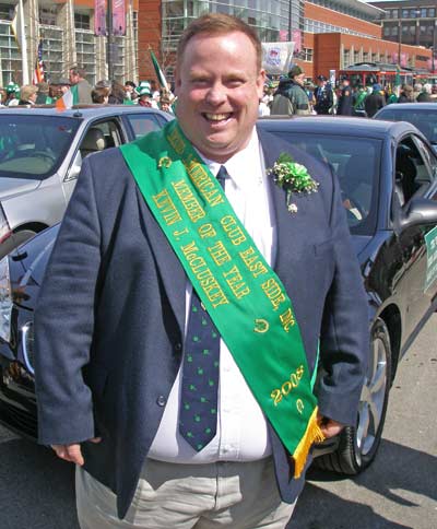East Side Irish American Club Man of the Year Kevin McCluskey