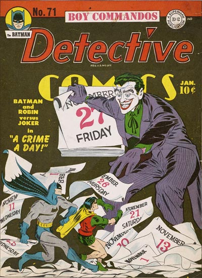 (photos by Dan Hanson) Joker in Detective Comics # 71.  Cover art by Jerry Robinson