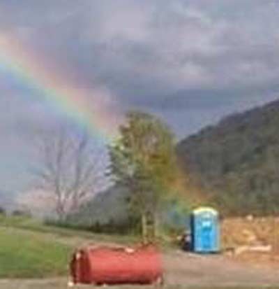 Outhouse at the end of a Rainbow 