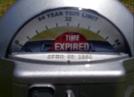 Expired parking meter at gravesite