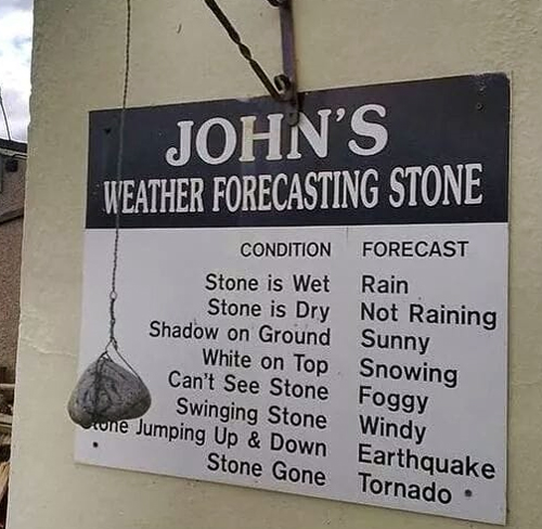 Stone to forecast weather