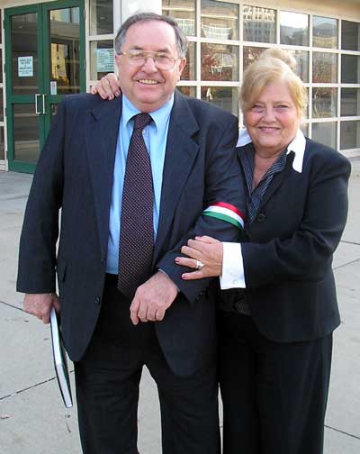 Danny and Kathy Vegh outside the Wolstein Center