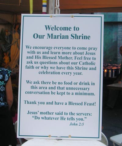 Shrine to Mary - Holy Rosary - Feast of Assumption