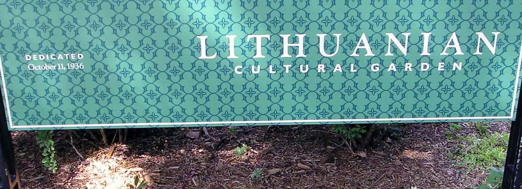 Lithuanian Cultural Garden sign