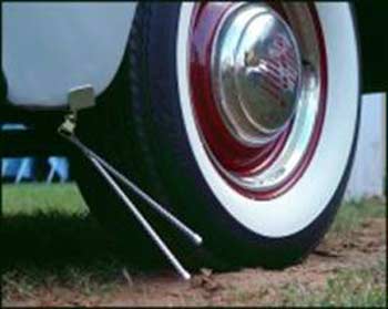 Curb feelers on a car protecting the tires