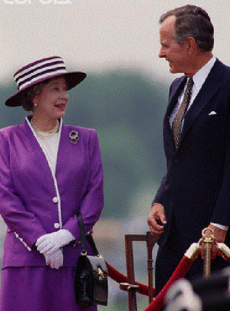 Queen Elizabeth with George Bush - 41