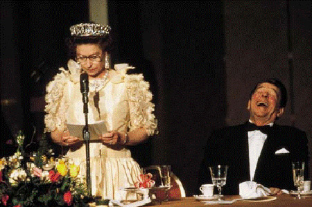 Queen Elizabeth with Ronald Reagan