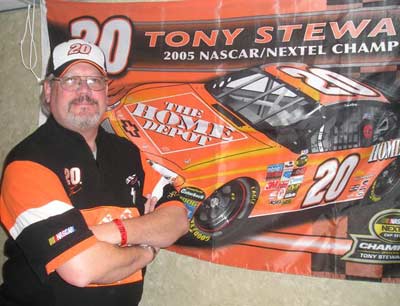 National Association  Stock  Auto Racing Tony Stewart on Bob Heiss Nascar Fan In Front Of Tony Stewart Poster