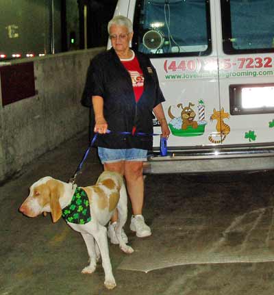 Kathleen DeBernardi with Tim McGraw and Faith Hill's  Italian Bracco dog, Palio