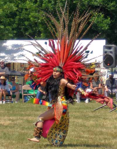 ateck Aztek Indian woman dancer - Cleveland Powwow