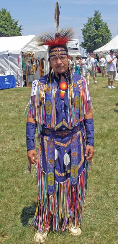 Native American Indians in regalia at Cleveland Powwow