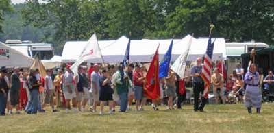 Native American Indians in full regalia  at the Cleveland Powwow