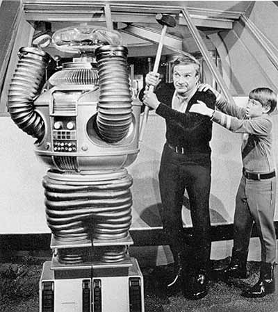 Will Robinson (actor Billy Mumy) and the Robot from Lost in Space