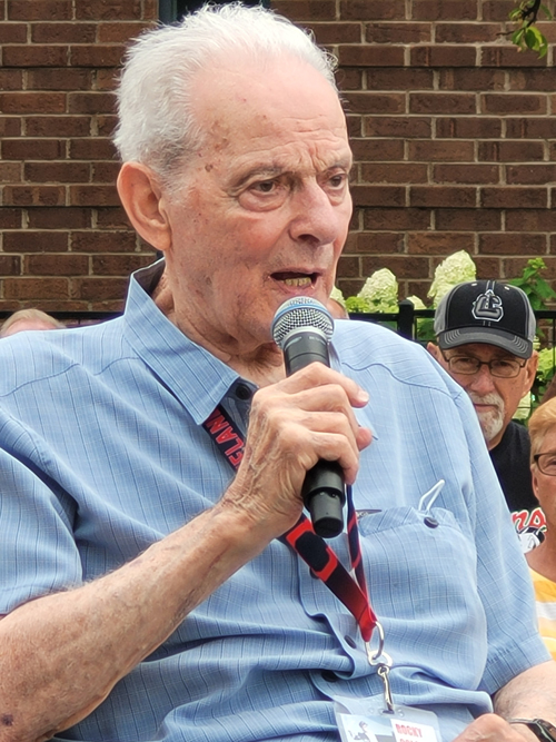 Rocky Colavito speaking at the ceremony