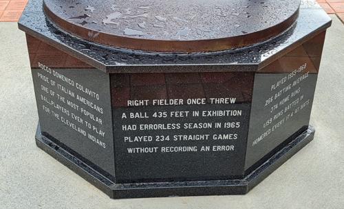 Rocky Colavito statue in Cleveland's Little Italy