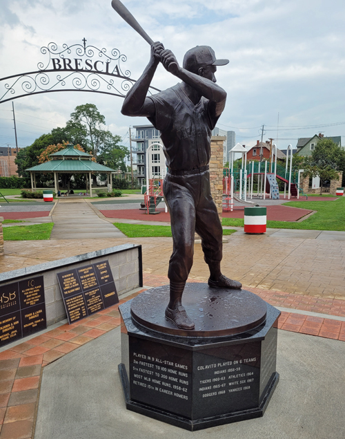 Rocky Colavito statue in Cleveland's Little Italy
