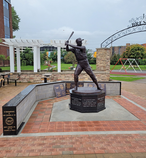 Rocky Colavito statue in Cleveland's Little Italy