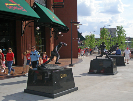 Baseball statues at St Louis Busch Stadium