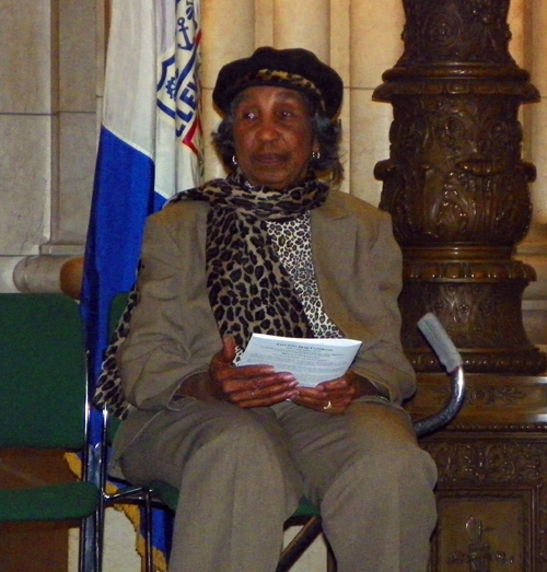Gold Star Mom on stage Eloise Golden - her son  Richard was killed in Vietanam