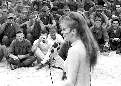 Ann Margret entertaining GIs