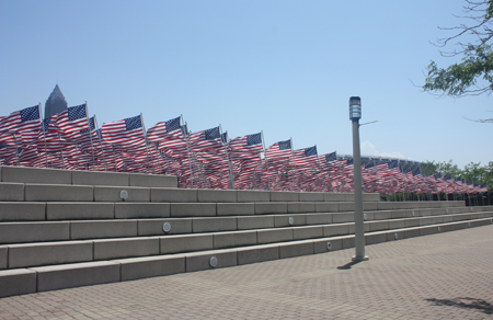 Over 400 US flags at Marine Week in Cleveland Ohio
