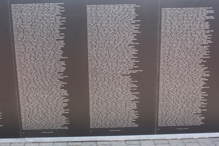 the largest replica of the Vietnam Veterans Memorial Wall during Marine Week in Cleveland