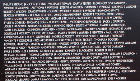 the largest replica of the Vietnam Veterans Memorial Wall during Marine Week in Cleveland