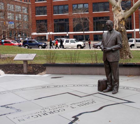 Cuyahoga County Prosecutor John T. Corrigan statue photo by Dan Hanson