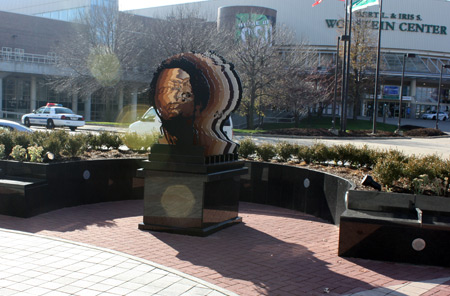 Stephanie Tubbs Jones sculpture at RTA station in Cleveland