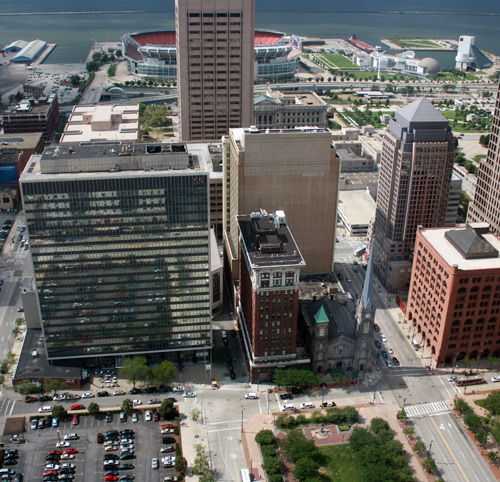 Old Stone Church - Photo by Dan Hanson from Cleveland's Terminal Tower Observation Deck