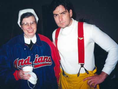 Sister Assumpta with Charlie Sheen