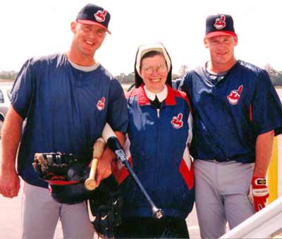 Sister Assumpta with Jim Thome and Matt Williams