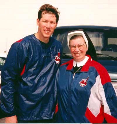 Sister Assumpta with Orel Hersheiser