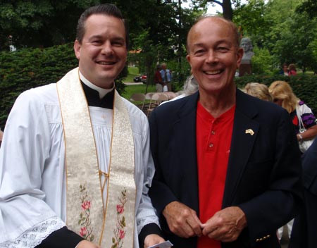 Rev. Eric Orzech, president of the Polish American Priests Association and Ben Stefanski