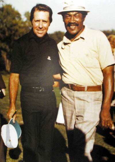 Charlie Sifford with Gary Player