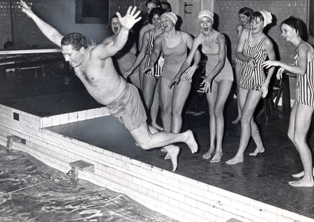 Dan Coughlin with YWCA swim team in 1968