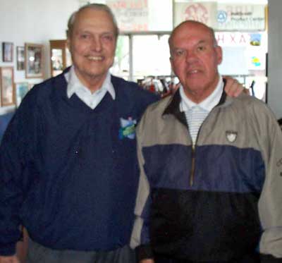 Dante Lavelli and friend Chuck Spitz in Lavelli's store