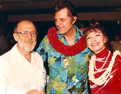 Hawaii Five-O's Jack Lord and wife Marie Lord and Jim Doney