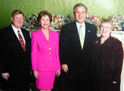 George Condon Jr. with Laura and George W. Bush and sister
