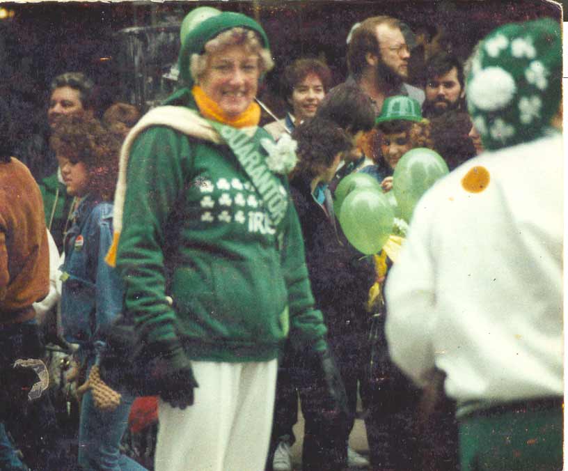 Helen Bacon at a St Patricks' Day Parade