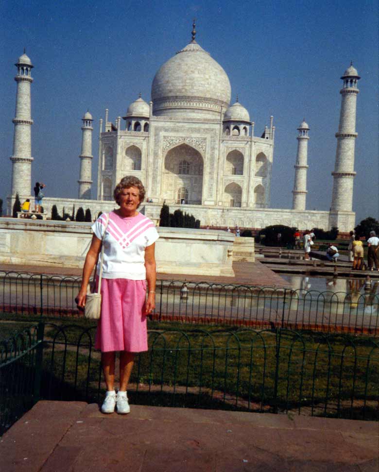 Helen Bacon at Taj Mahal in India