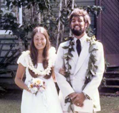 Cindy and Jim Cookinham's wedding in 1972