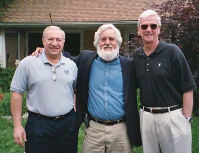 Jim Cookinham with Naval Academy Roomates Ted Naydan (left) and Vice-Admiral Naughton (right)