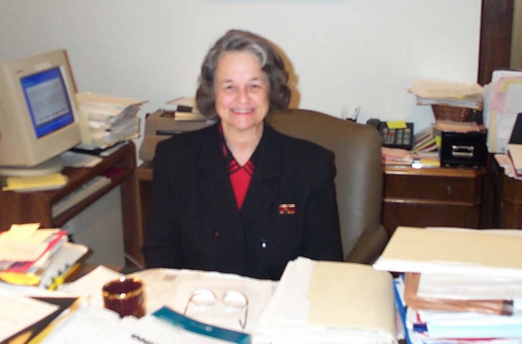 The Judge at her desk