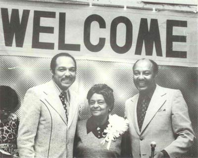 Carl Stokes, mother Louise Stokes and Louis Stokes