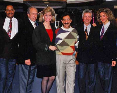 Larry Morrow with Austin Carr, Al Lerner, Wilma Smith, Loree Vick